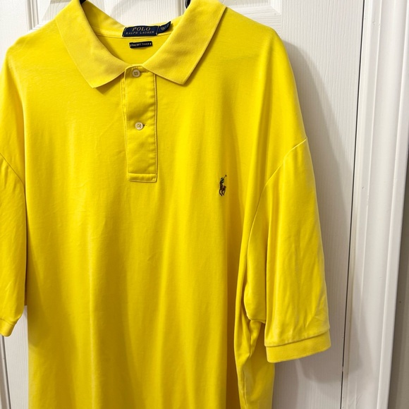 Polo by Ralph Lauren Men's 2XLT Bright Yellow Polo Shirt - Picture 5 of 8